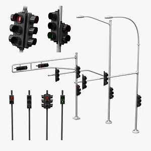 Traffic Lights - Complete Street Signal Collection 3D