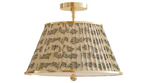 Lee Brass 16 Ruched Printed Semi-Flush Mount Light 3D model