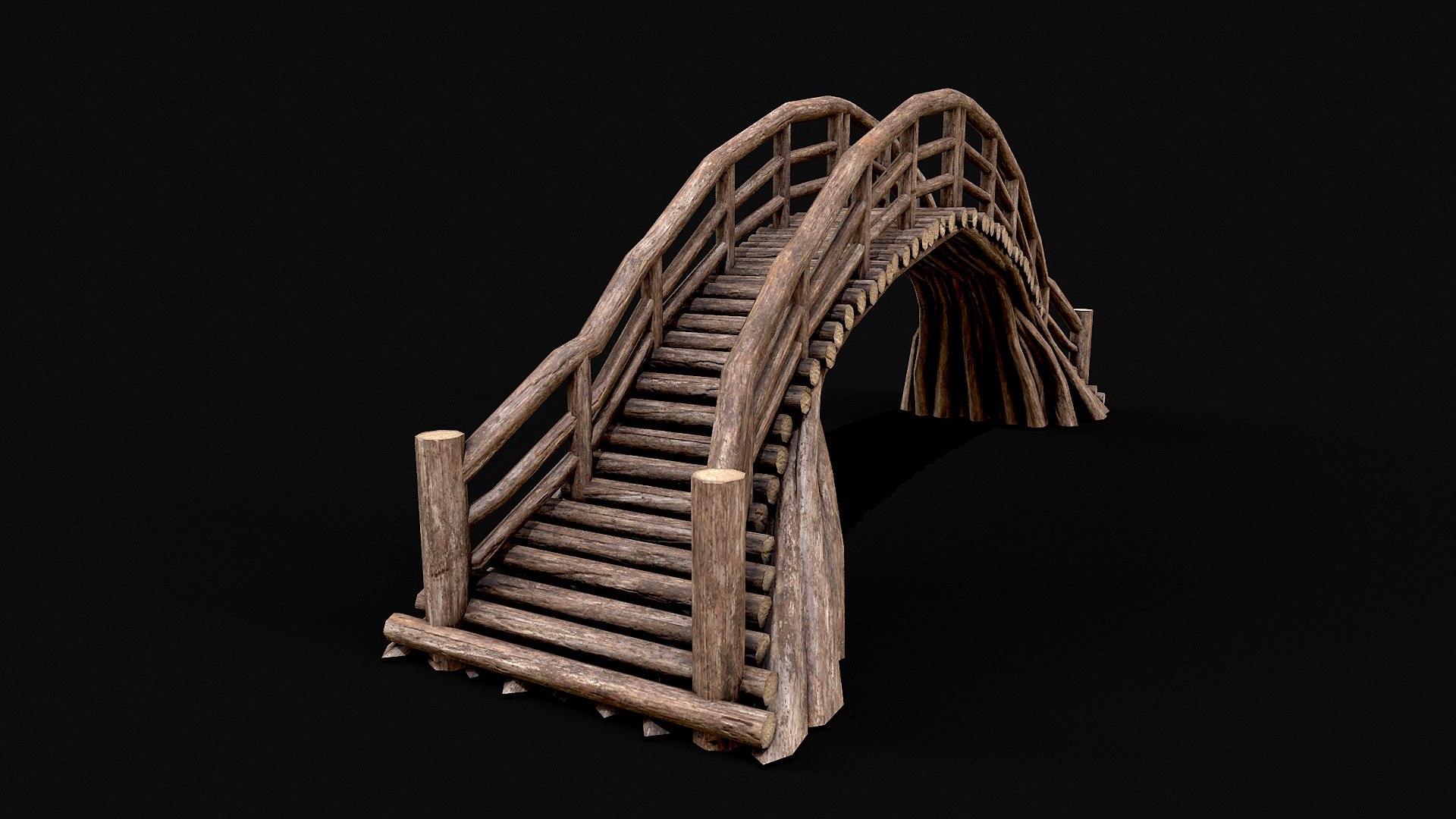 3D Wood Log Bridge Model - TurboSquid 2357849