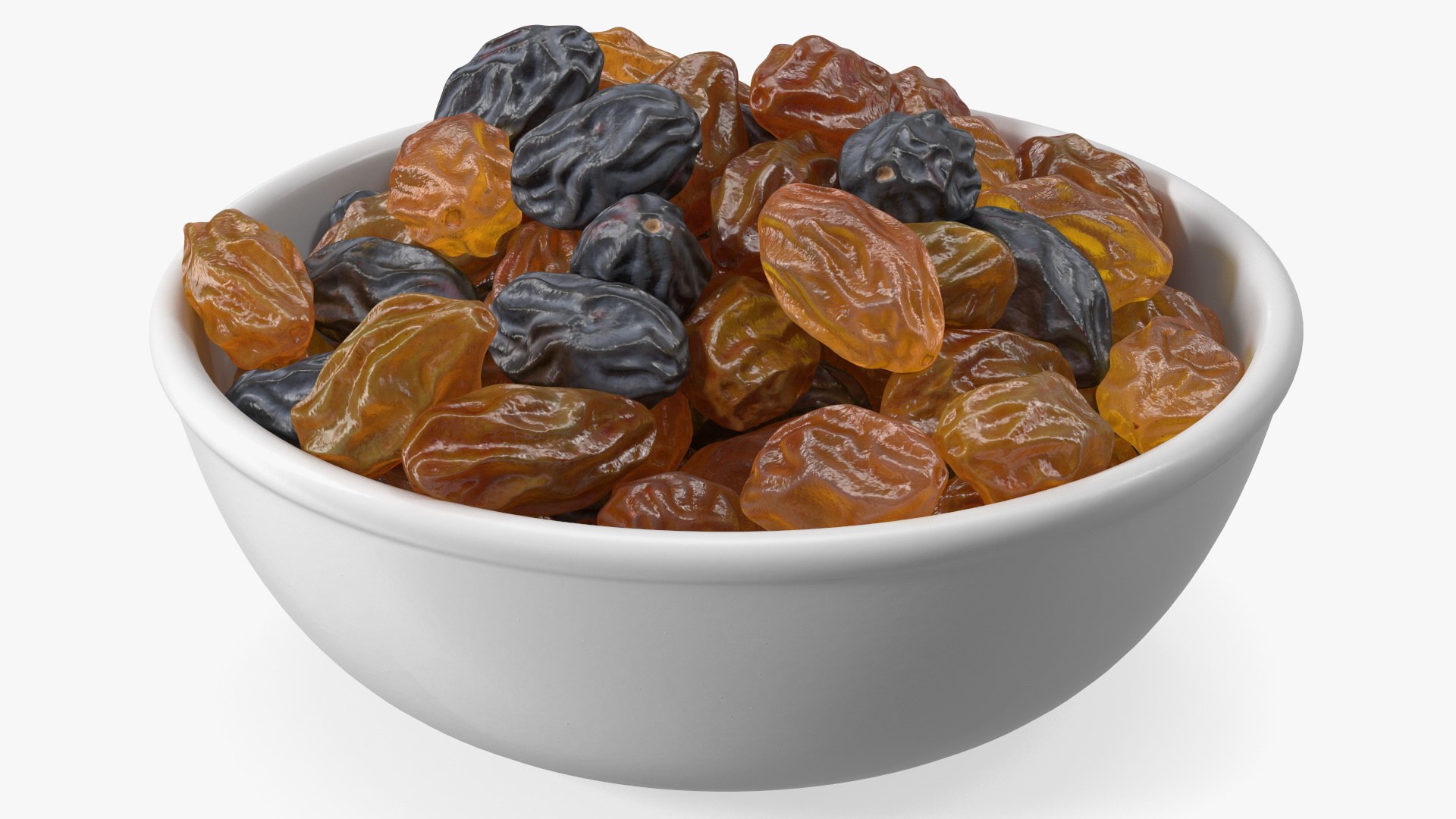 Mixed Raisins in a Bowl 3D model preview