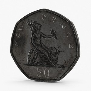 50 Pence Coin Aged