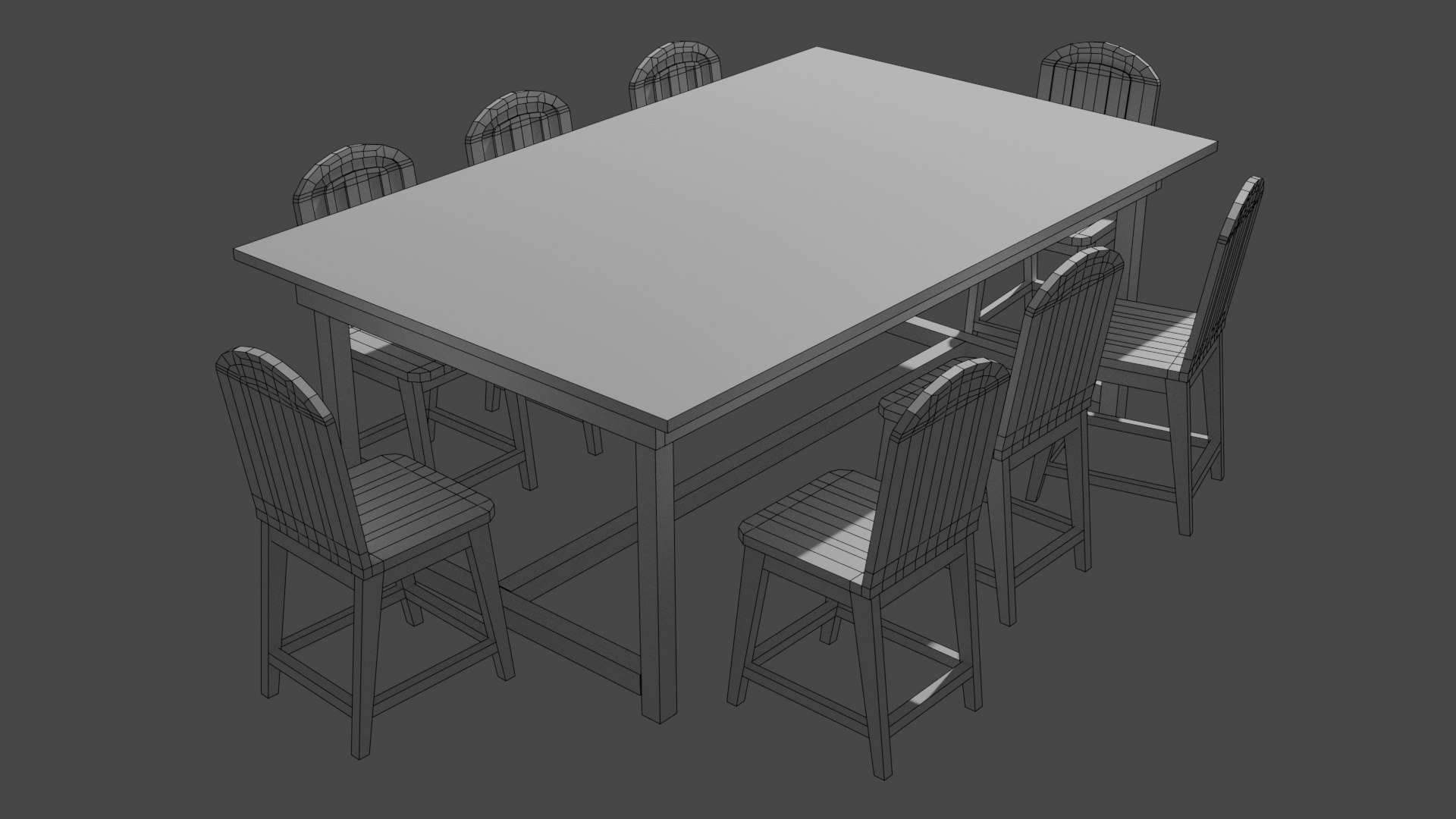 Simple Dining Table Set Model - TurboSquid 1844251
