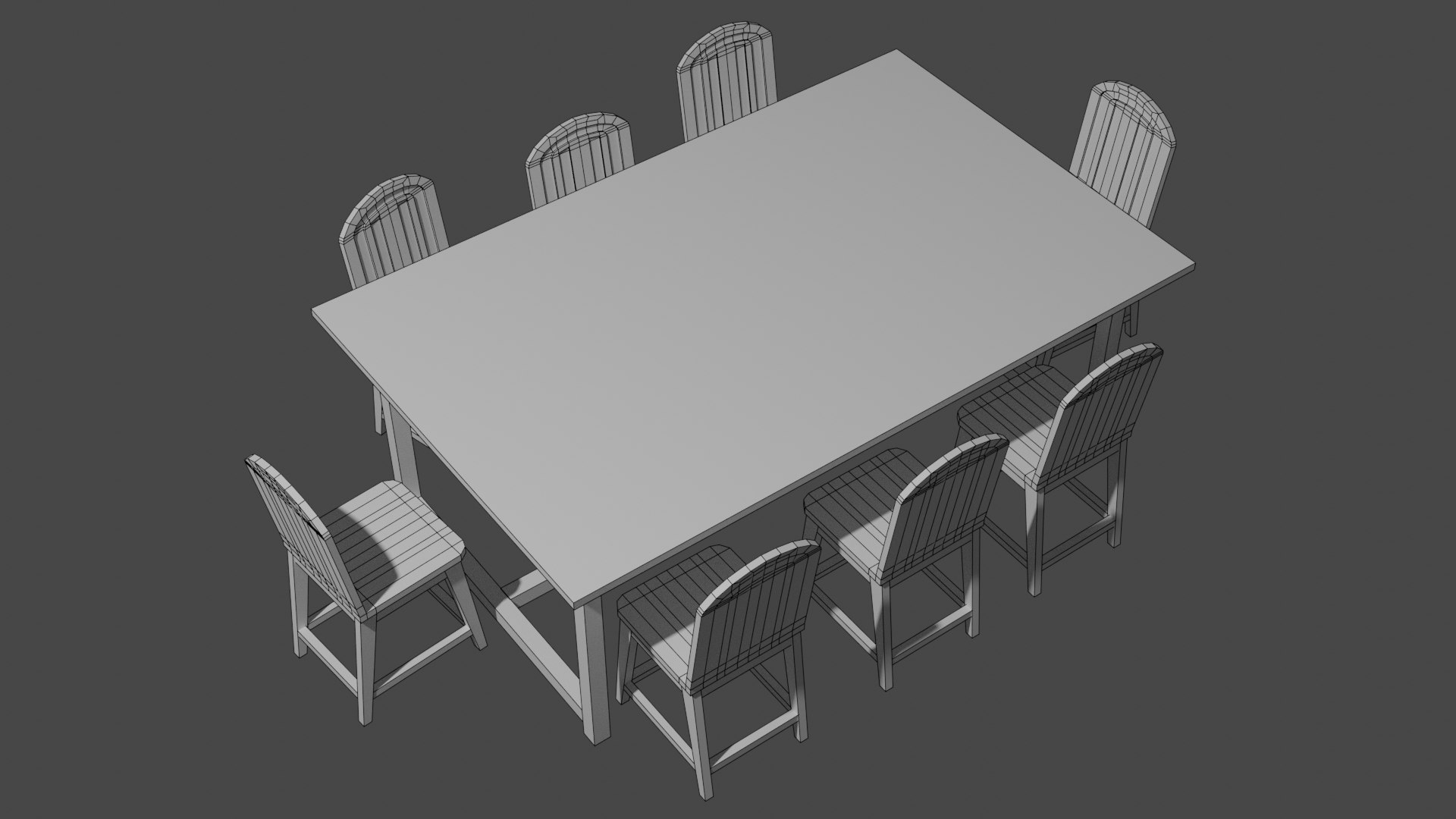 Simple Dining Table Set Model - TurboSquid 1844251