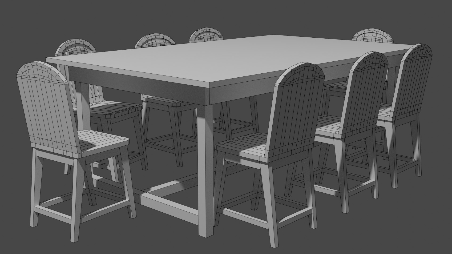 Simple Dining Table Set Model - TurboSquid 1844251