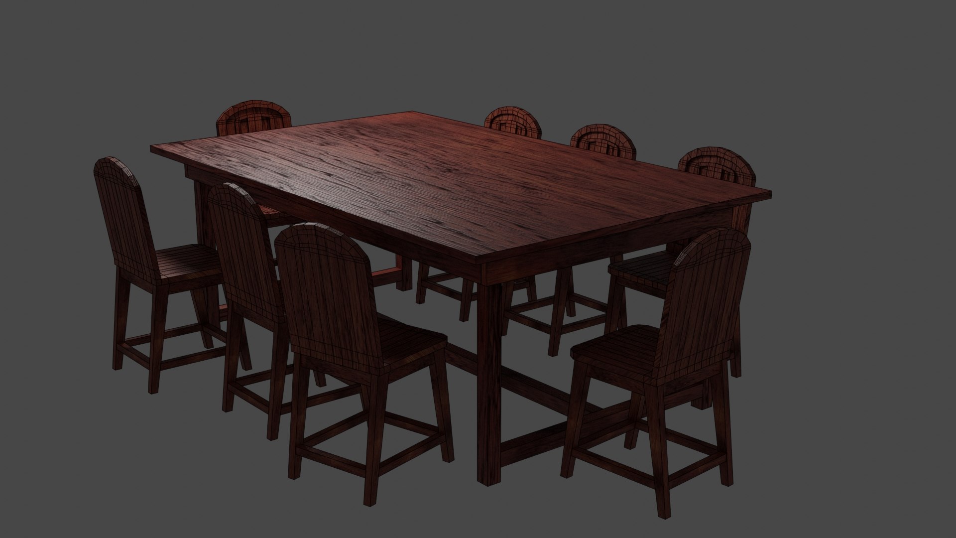 Simple Dining Table Set Model - TurboSquid 1844251