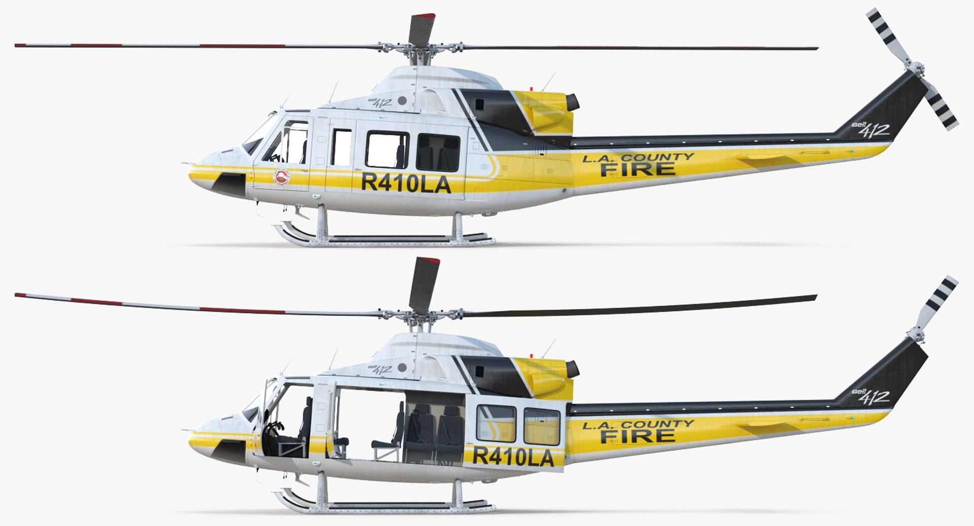 3D Model Bell 412 Department Helicopter - TurboSquid 1196786