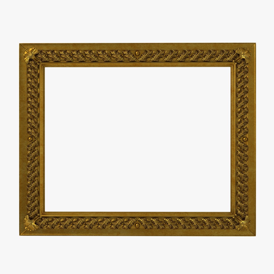 Baroque Picture Frame 8 3D Model preview
