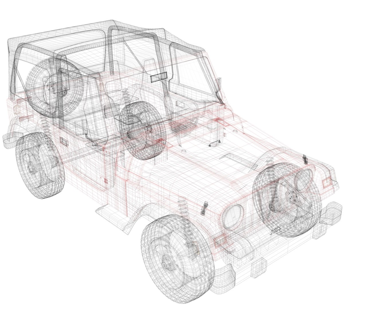 Jeep Wrangler Sports 3d Model