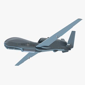 3D RQ-4D Phoenix Global Hawk Drone Rigged for Cinema 4D model