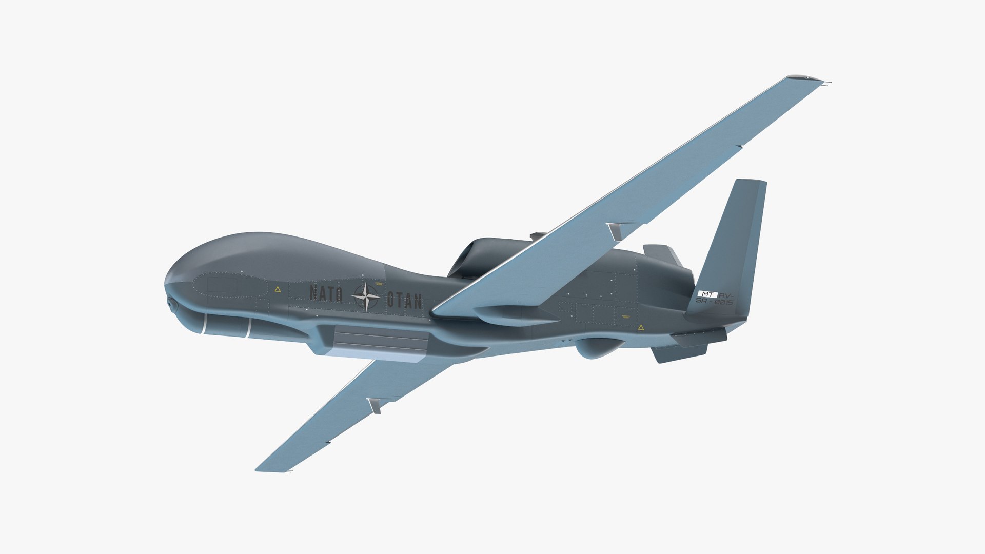 RQ-4D Phoenix Global Hawk Drone Rigged for Cinema 4D 3D model preview