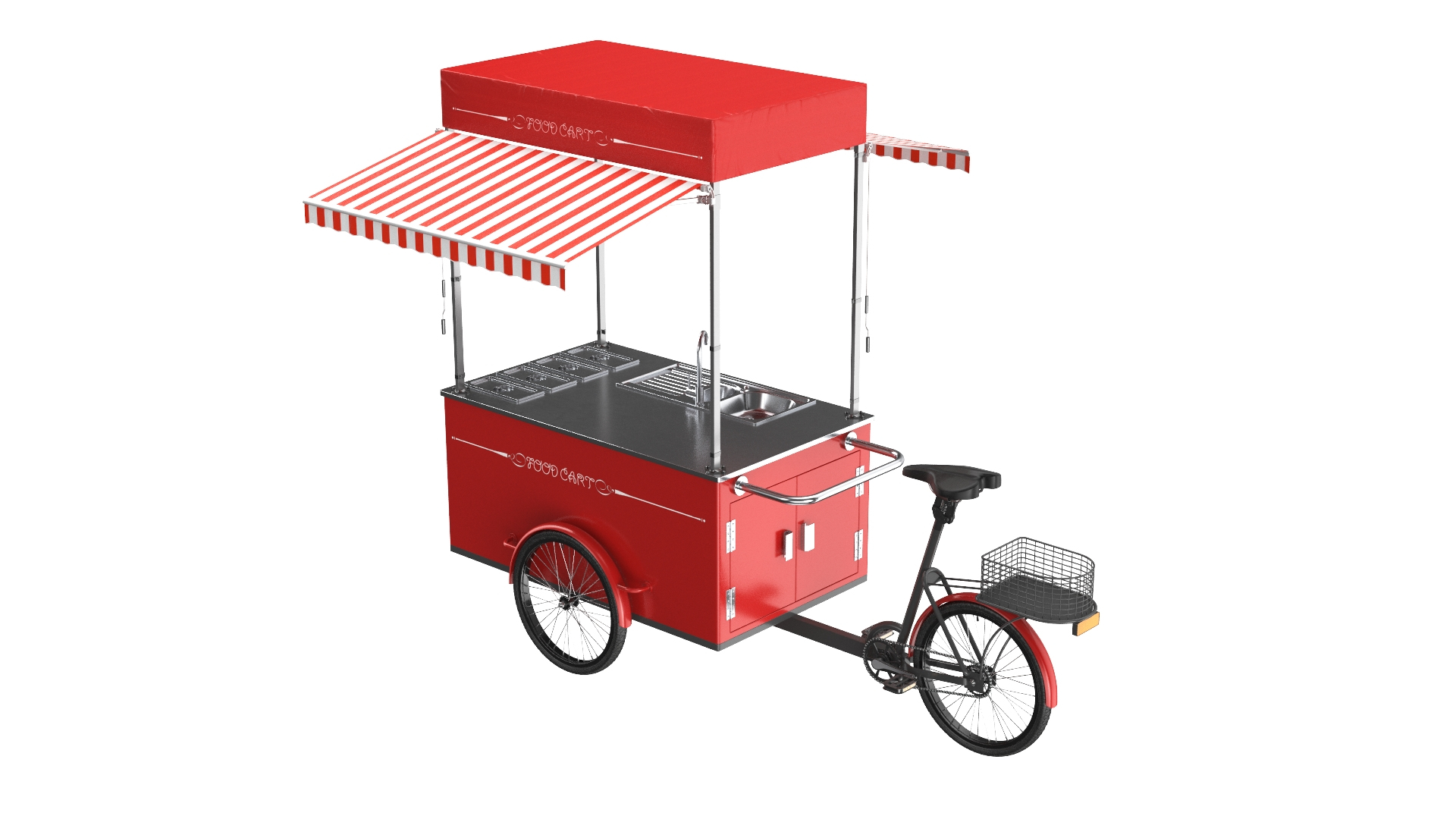 Bicycle Food Cart 3D Model - TurboSquid 1976613