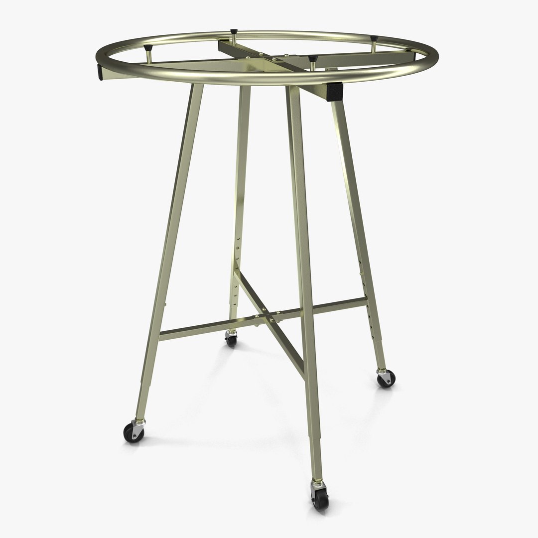 Round Clothing Rack with Wheels 3D Model 3D model preview