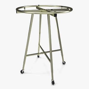 Round Clothing Rack with Wheels 3D Model