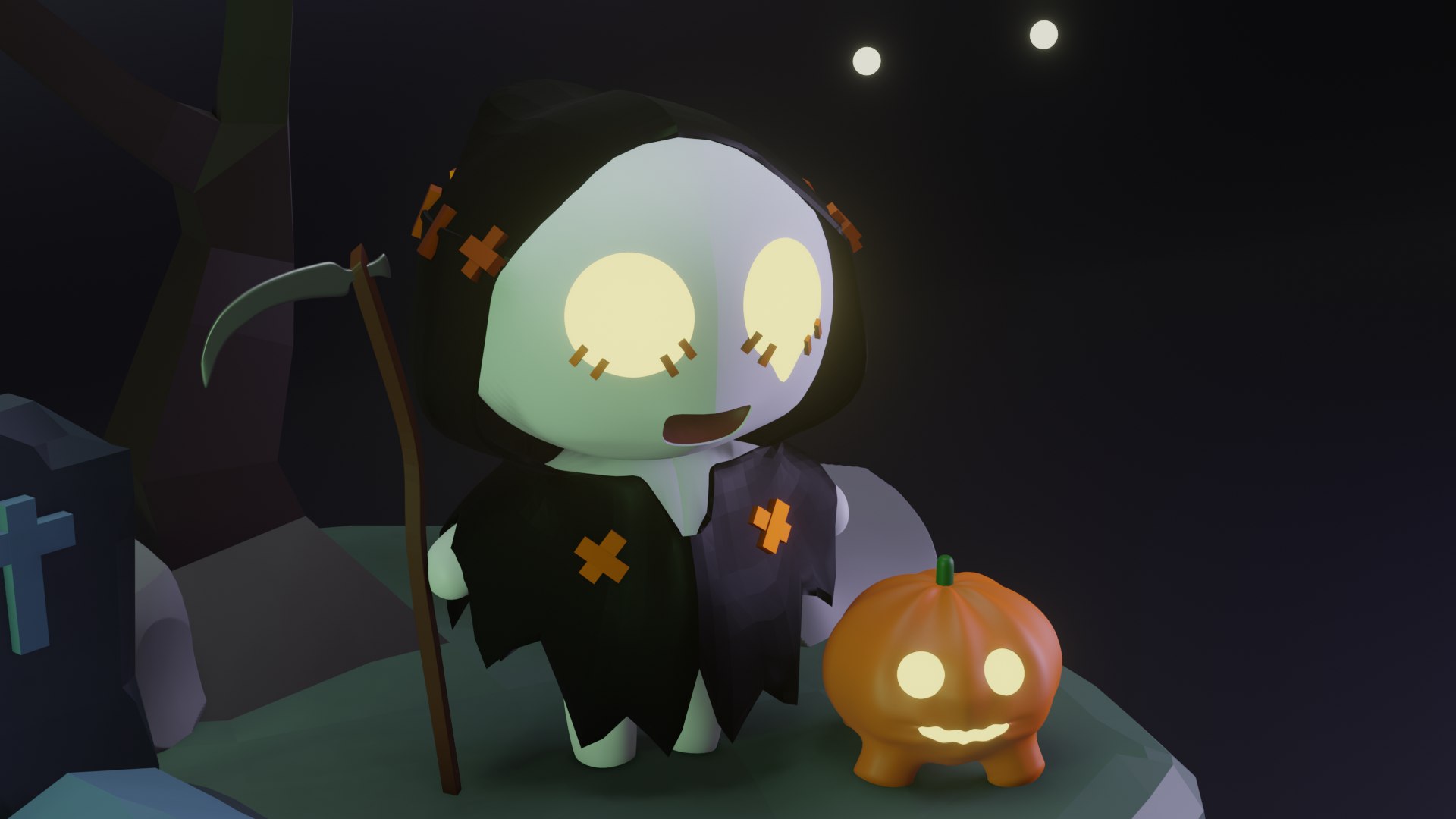 SKULL HALLOWEEN CHARACTER Model - TurboSquid 1973753