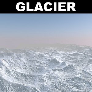 3D glacier terrain polar model