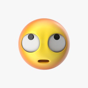 3D model emoji 28 face rolling
