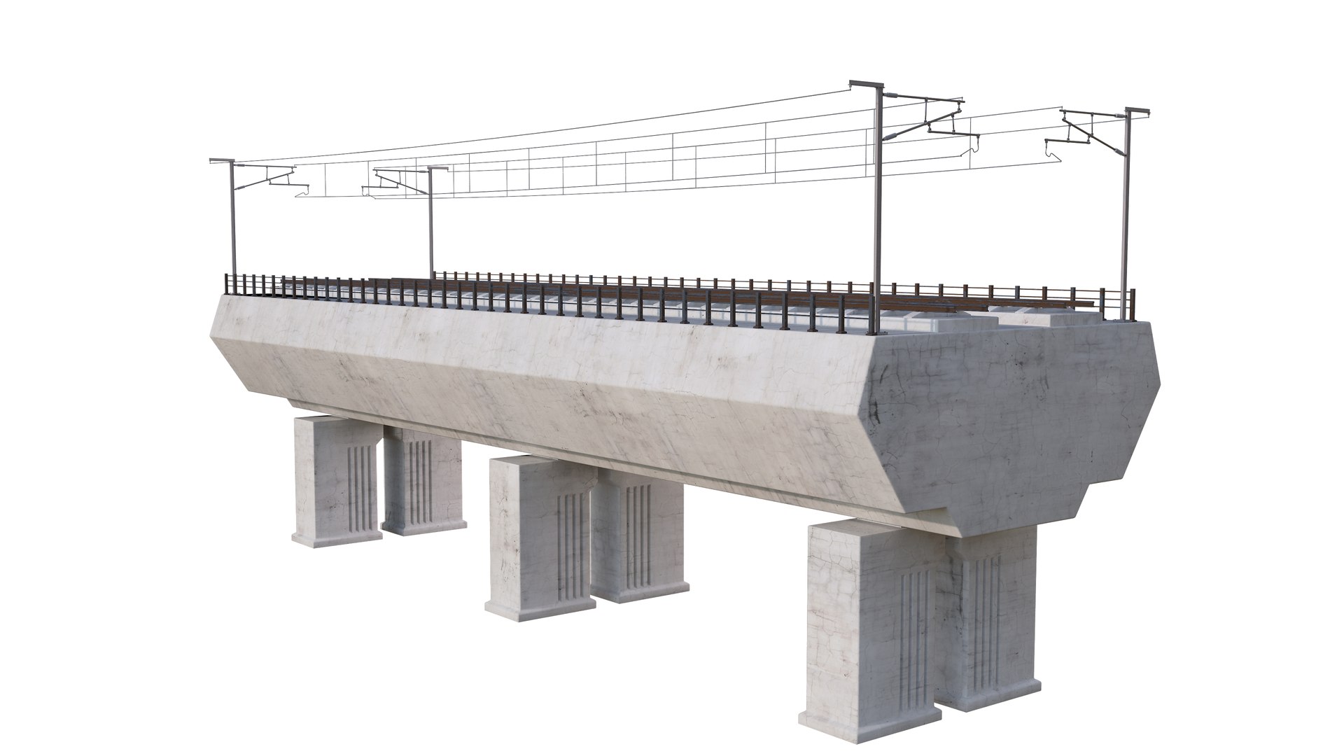 High Speed Rail Bridge Section 3D Model - TurboSquid 1991745