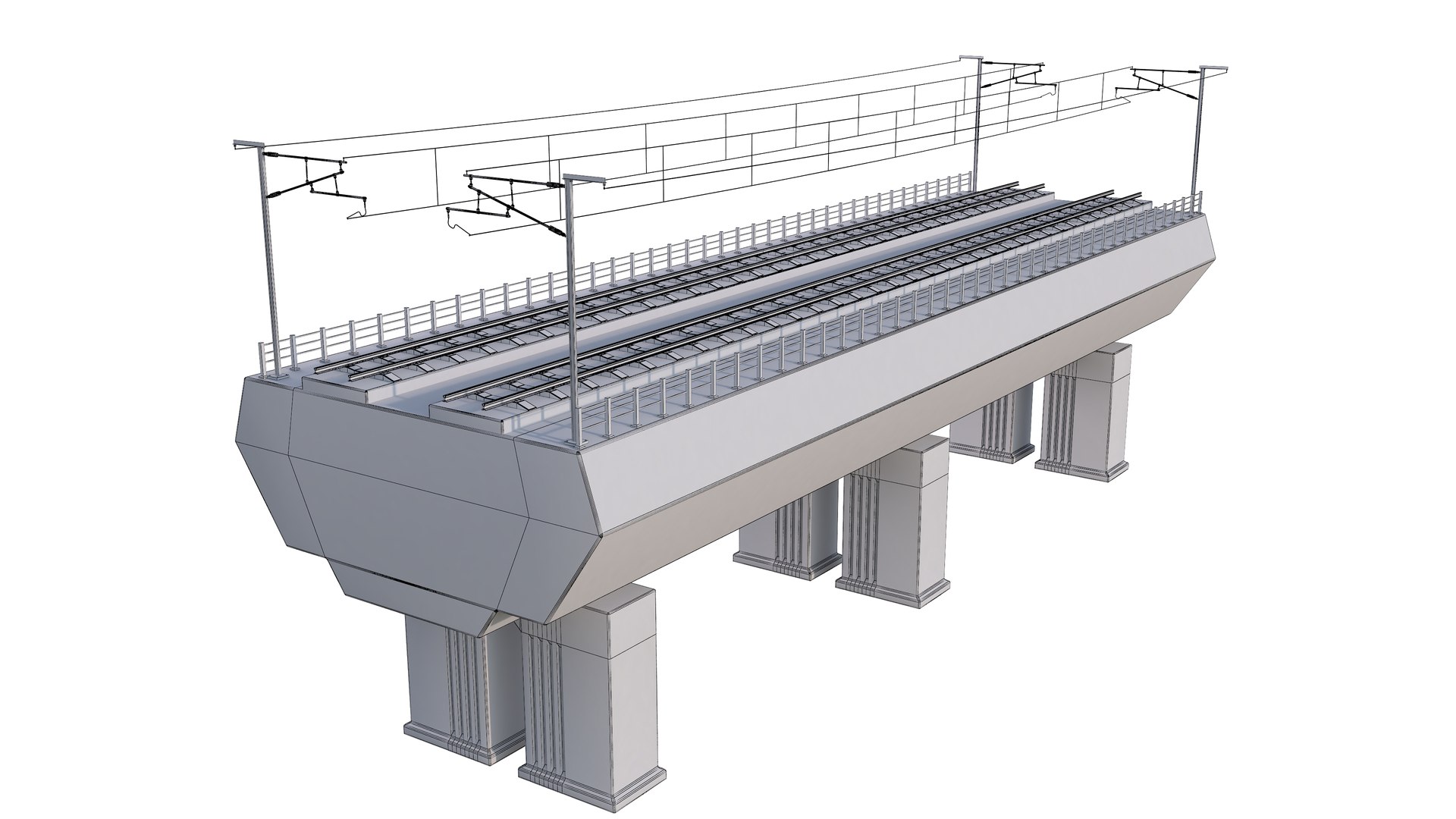 High Speed Rail Bridge Section 3D Model - TurboSquid 1991745