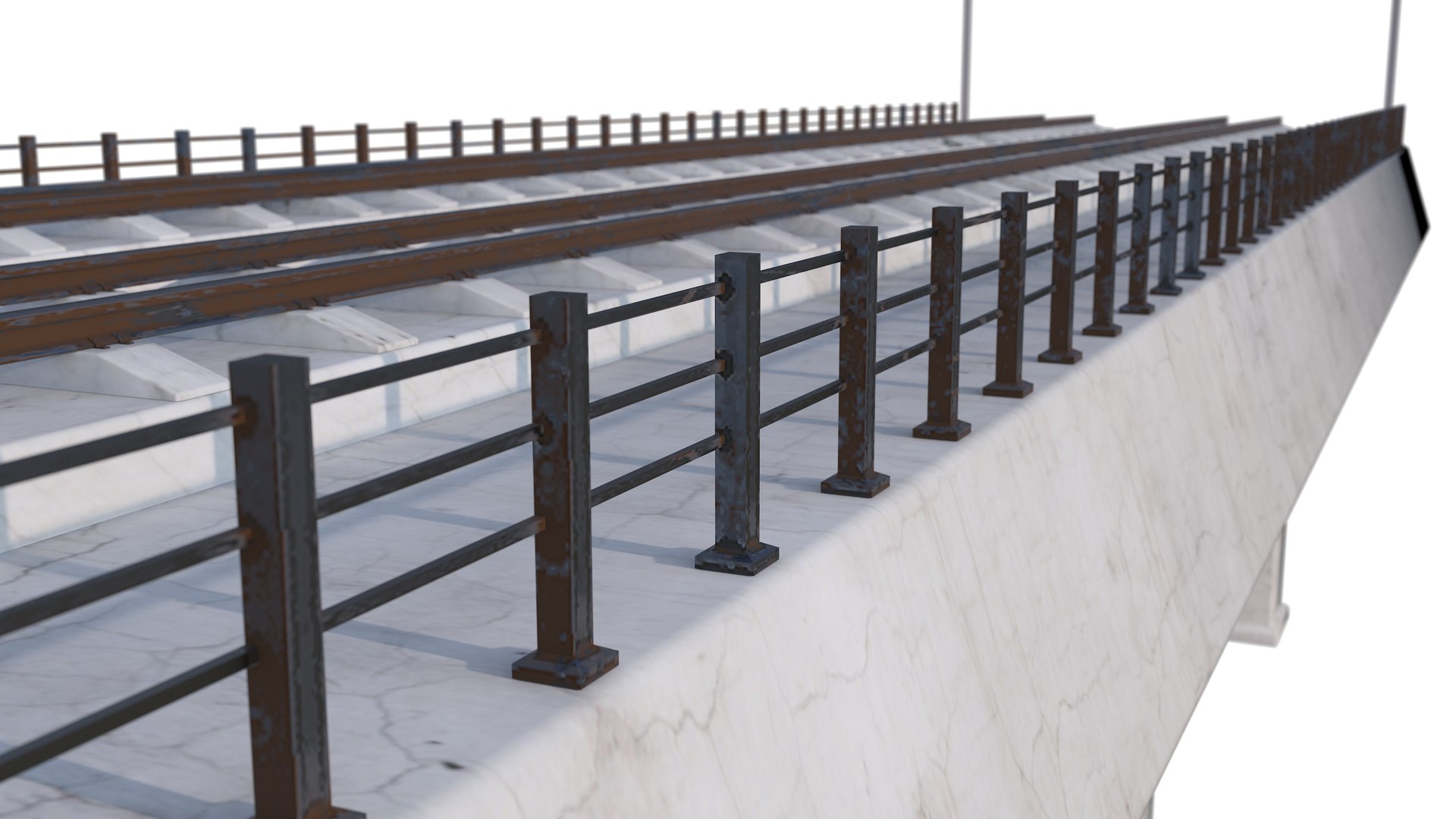 High Speed Rail Bridge Section 3D Model - TurboSquid 1991745