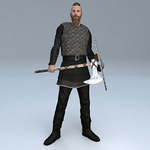 3D model rigged viking