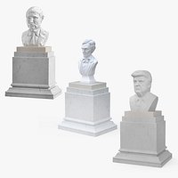 Marble Busts of Presidents on Pedestal Collection