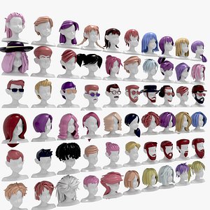 60 Hairstyles 3D model