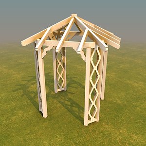 gazebo house exterior 3d dwg