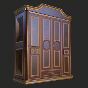 Vintage Furniture Wardrobe PBR Game Ready