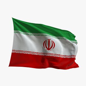 3D Realistic Animated Flag - Microtexture Rigged - Put your own texture - Def Iran