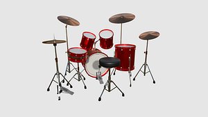 Drum 01 Red - Drumming Music Instrument Design