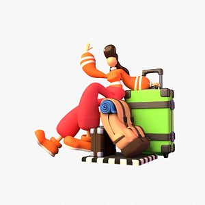 3D 3D Traveling Illustration 1 model