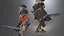 Animated Low Poly Warrior Skeleton Character