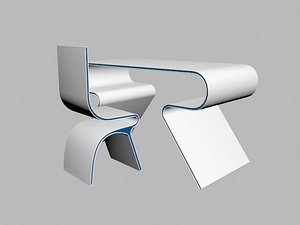 modern desk 3D