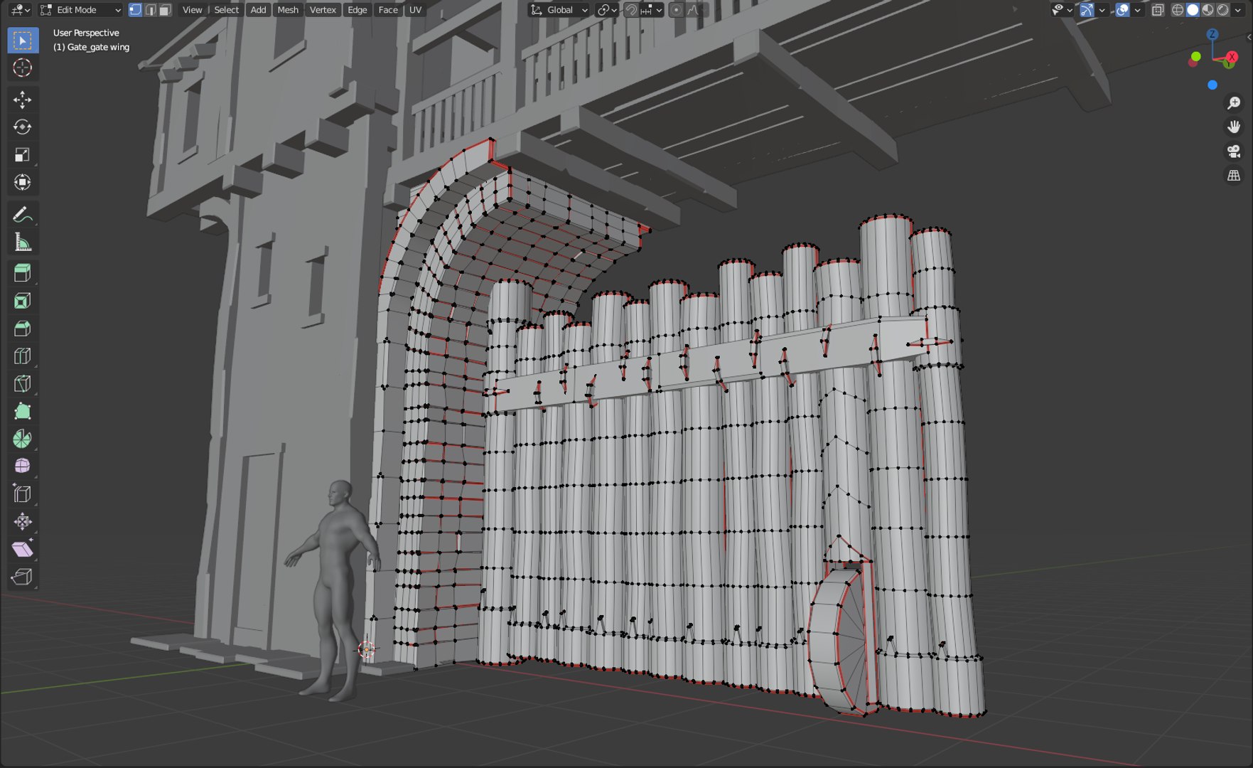 Medieval Wall Gate Model - TurboSquid 1699710