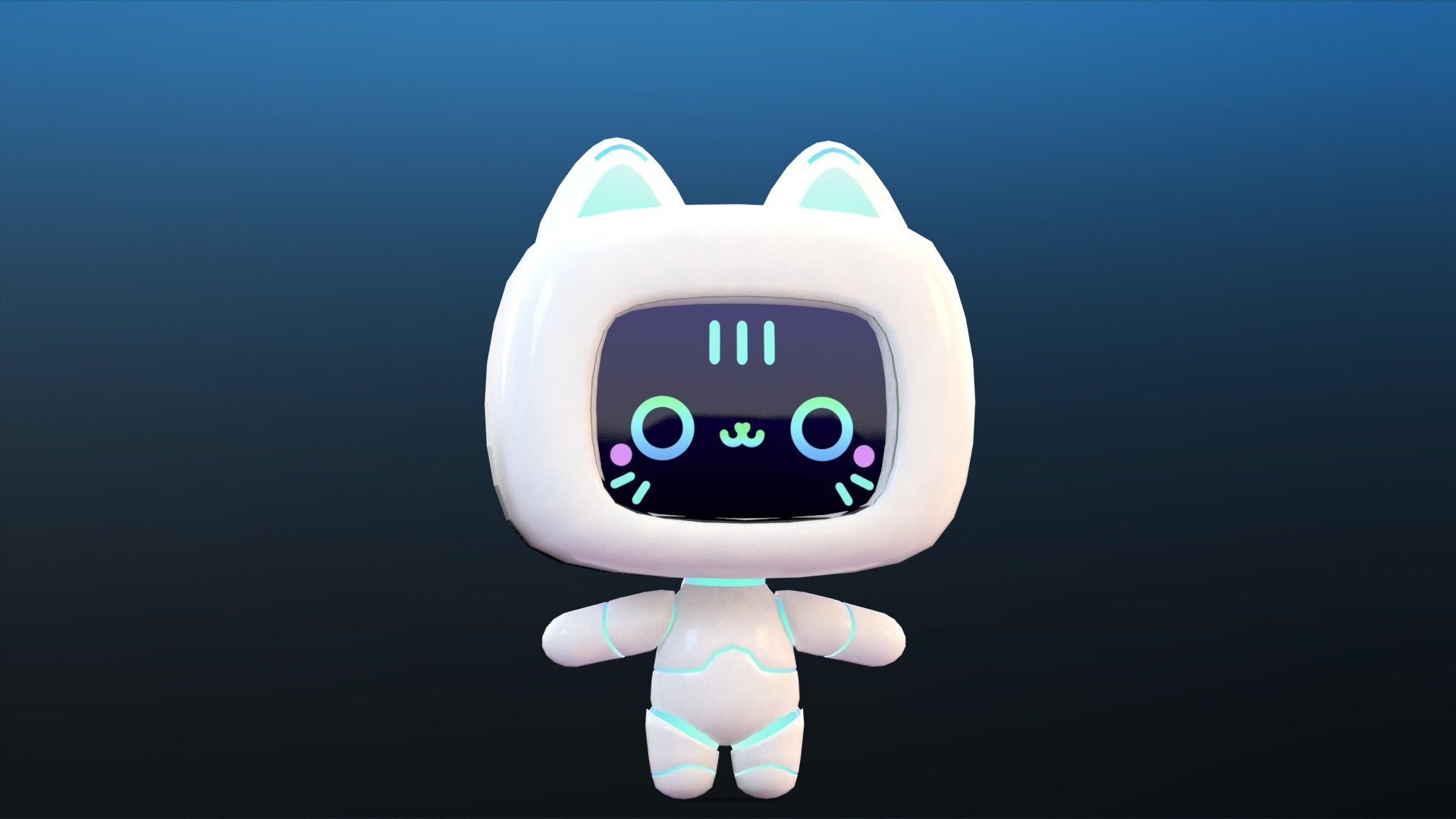 3D Cute Cartoon Robot Cat https://p.turbosquid.com/ts-thumb/Zj/UN60Jz/Np/cuterobotcatlowpoly_/jpg/1678510454/1920x1080/fit_q87/6fc40809ab2d8642ffc7b92b4d5cac5789c5ca31/cuterobotcatlowpoly_.jpg