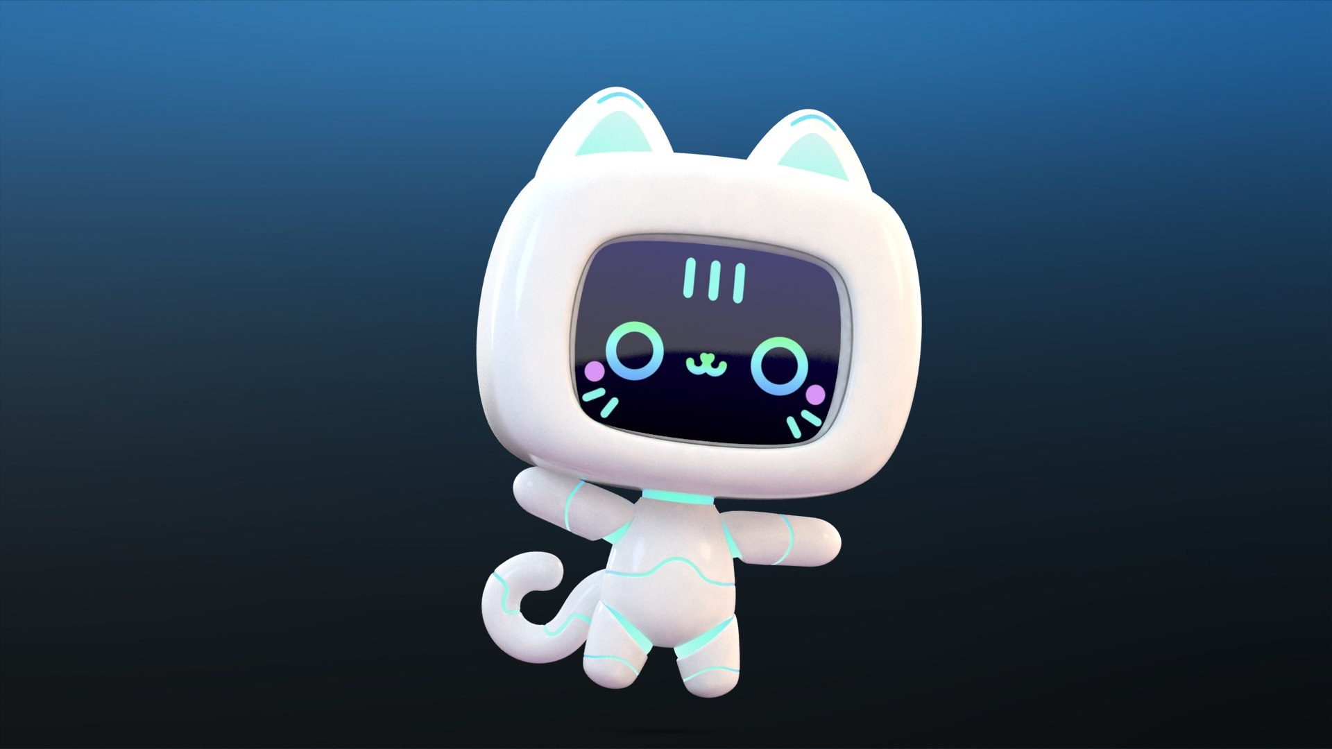 3D Cute Cartoon Robot Cat - TurboSquid 2039352