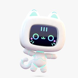 3D Cute Cartoon Robot Cat