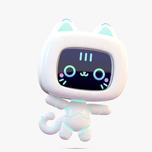 Cute Cartoon Robot Cat