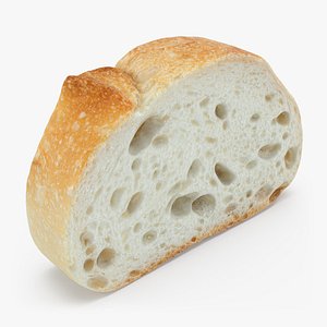 3D Batard Bread Slice 01