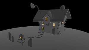 Stylized House  Low Poly Fantasy Environment 3D model