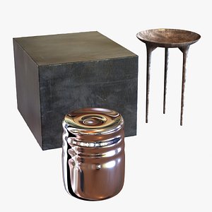 3d model of metal tables