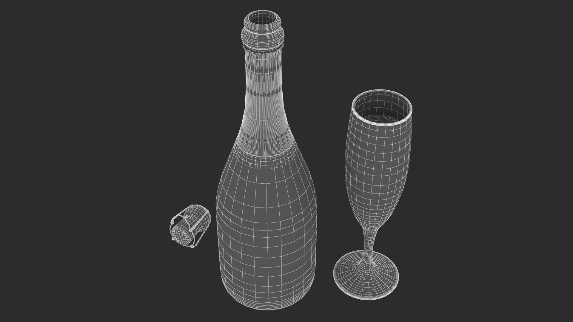 Opened Champagne Bottle 3D model https://p.turbosquid.com/ts-thumb/Zj/YIMgV5/4A/wire2.1/jpg/1638547445/1920x1080/fit_q87/1c4a4981f1dcaa26d71743da9d66f9f66416070e/wire2.1.jpg
