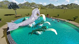 horse fountain 3D model