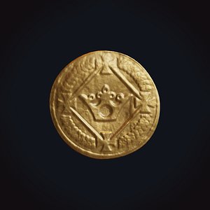 medieval gold coin 3D