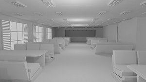 fast food interior no material 3D model
