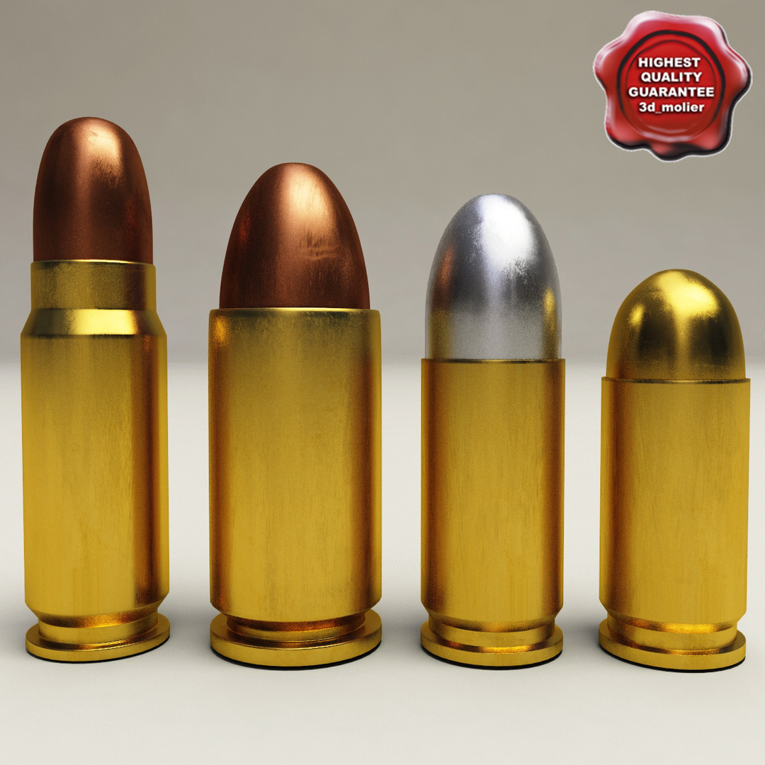 pistol cartridges 3d model