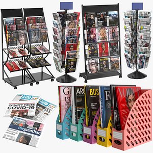 Detailed Magazine And Newspaper Stands Collection