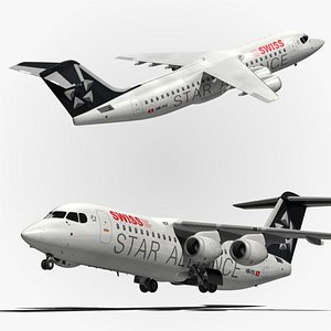 bae swiss airlines 3d model