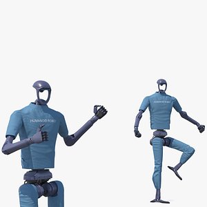 3D Humanoid Robot with Dexterous Hands Rigged for Cinema 4D