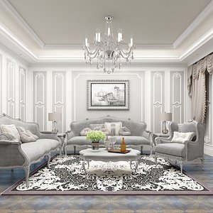Room for Private Audience in Aristocratic Style 3D